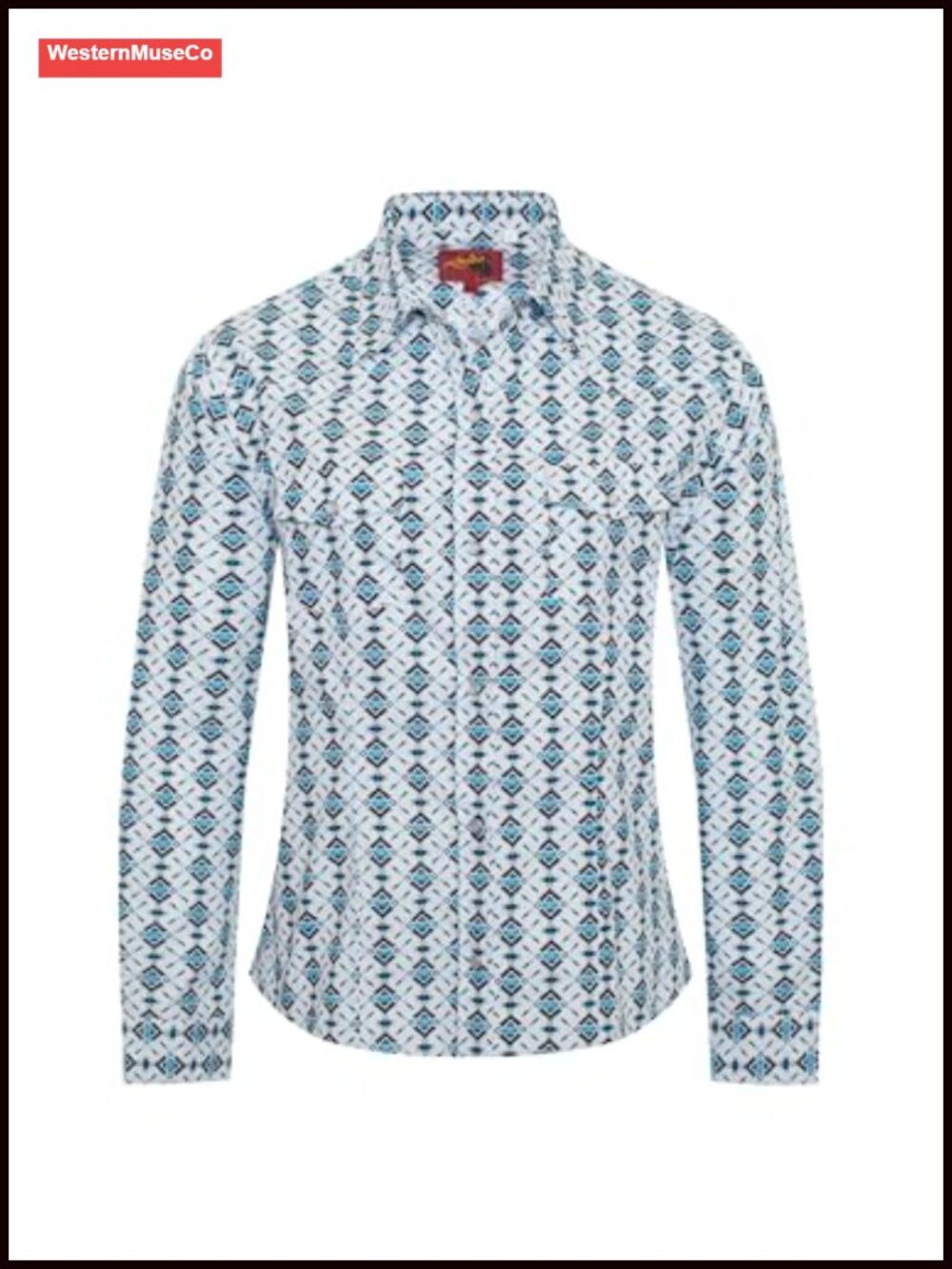 Western Cowgirl Button Down Shirt Paisley Snap Front Long Sleeve
